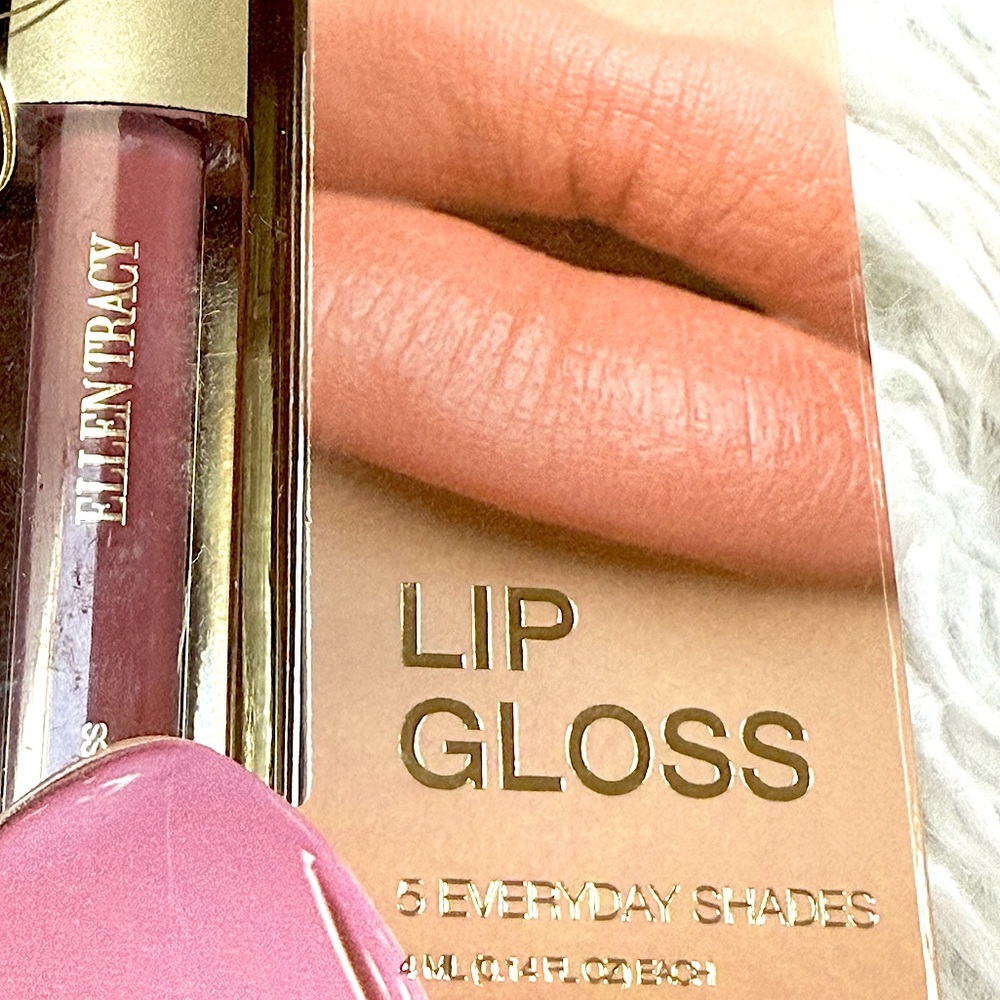 Ellen Tracy Lipgloss Set 5 piece ‘ SHOW OFF ‘ pink and mauve shades new in box - Picture 5 of 12